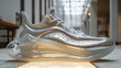 Sleek Modern Sneaker, Contemporary Design with Reflective Surface, Fashion Footwear Showcase
