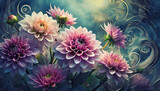 Fototapeta Kwiaty - Dalia, tapeta w kwiaty