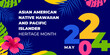 Asian american, native hawaiian and pacific islander heritage month 2024. Vector banner for social media. Illustration with text. Asian Pacific American Heritage Month on blue background.