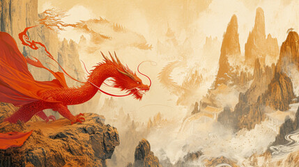Wall Mural - The Chinese dragon of the Year of the Dragon.