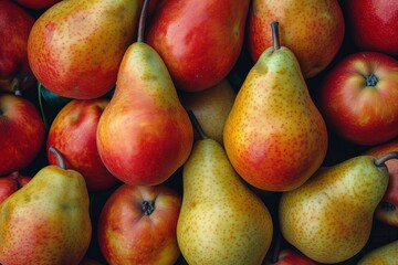 Canvas Print - pears closeup fruit background