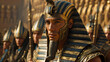 Ramesses II, Ramesses the Great, Egyptian pharaoh with his elite army.