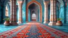 Interior Design Of A Beautiful Traditional Mosque.
