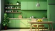 green kitchen modern interior design