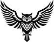 Owl Spread Wings Vector Illustration for Logo for logos and heraldic symbols
