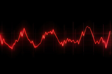 Wall Mural - Red sound wave on black background. Music concept