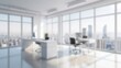 Bright blurred interior corporate office, business presentation abstract background, Generative AI