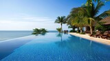 Fototapeta  - swimming pool on the beach with beautiful views