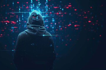 Cyber hacker, minimalist, generated with AI