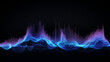 © PixxStudio - blue fire flames color, Abstract blue wave, abstract blue background, Neon , blue line chart waves front view, Ai generated image