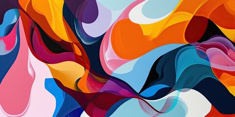 Wall Mural - Abstract colorful pattern, acrylic wallpaper texture, background purple and blue, pink, yellow