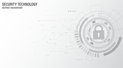 Leinwandbilder - Internet digital security technology concept for business background. Data protection concept design for personal privacy, and cyber security. Shield With Keyhole icon, Vector, and Illustration.