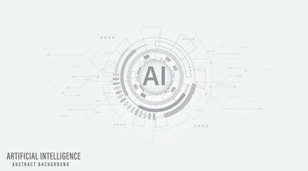 Leinwandbilder - Artificial intelligence technology circuit board. Technology abstract background. Futuristic concept technology artwork for web, banner template. Big data and machine learning. Vector illustration