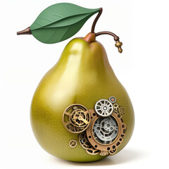 Wall Mural - Pear in steampunk style. Abstract illustration. AI created.