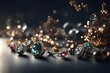 A captivating scene showcasing a variety of earrings, the HD camera revealing the play of light on different metals and gemstones, rendering the image in breathtaking