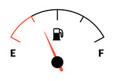 Fototapeta  - Fuel indicator meter or fuel gauge for petrol, gasoline, diesel level count. Control gas tank fullness. Fuel gauge scales icon. Car dial petrol gasoline dashboard. illustration