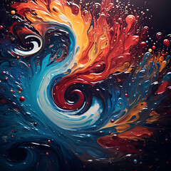 Wall Mural - Abstract swirls of paint creating a cosmic effect.