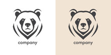 A Simple Flat Logo With A Bear Face. Stylish Design For The Company's Brand. Simple Modern Design. Vector