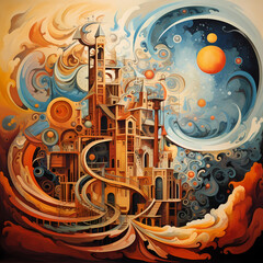 Wall Mural - Abstract representation of dreams and imagination