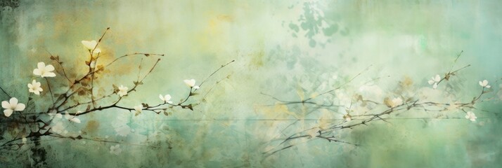 Wall Mural - pistachio abstract floral background with natural grunge textures