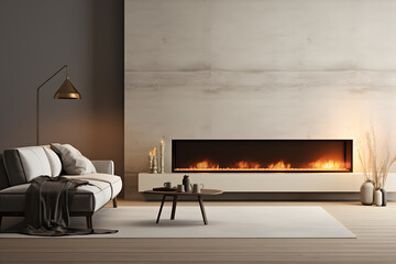 Wall Mural - living room with electric fireplace