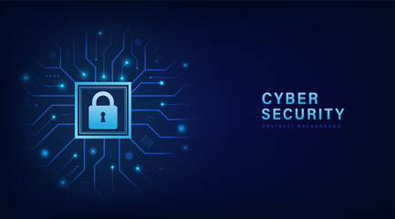 Leinwandbilder - Internet digital security technology concept for business background. Data protection concept design for personal privacy, and cyber security. Shield With Keyhole icon, Vector, and Illustration.