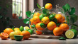 a vibrant citrus paradise with unique renderings of juicy oranges, tangy lemons, and zesty limes