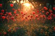 Time-lapse of heart balloons being released in a garden, creating a love-filled atmosphere