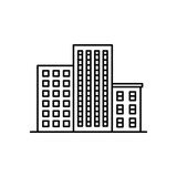Fototapeta  - Large Buildings Sign Black Thin Line Icon Cityscape Concept Isolated on a White Background. Vector illustration of Element Urban Architecture