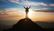 © Frantisek - silhouette of a man on top who has reached the top of the mountain