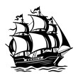 © hyam - pirate ship icon illustration, pirate ship silhouette logo svg vector
