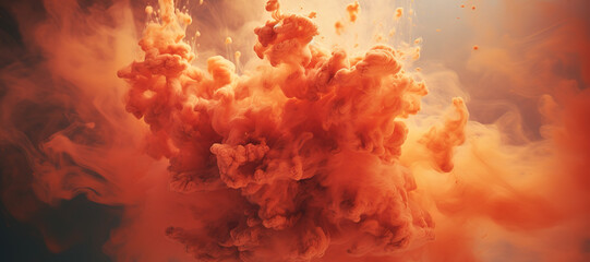 Wall Mural - orange smoke, fog, gas, puff 20