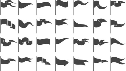 Canvas Print - black waving flags