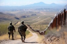 Customs and Border patrol on the border between Mexico and the United States