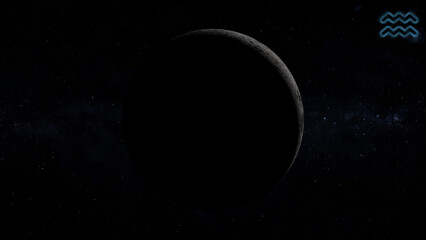 Wall Mural - new moon in aquarius 3d illustration