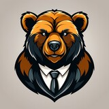 Fototapeta  - BEAR mascot business logo clipart black background