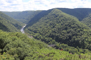 Wall Mural - Landscape in the mountains near the New River Gorge National Park and Preserve bridge. Victor, West Virginia.