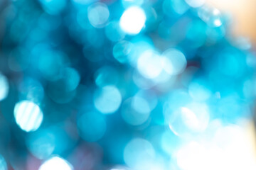 blue bokeh abstract defocused light background,