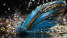 As The Water Spray Delicately Falls Onto The Vibrant Feather, It Transforms Into A Stunning Masterpiece, With Each Droplet Adding A Unique Touch To Its Already Intricate Design.