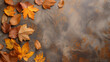 Autumn leaves on the stone background
