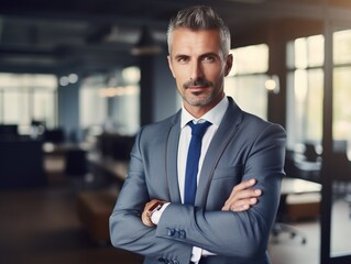 Wall Mural - Businessman confident in his office