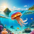 Jellyfish in ocean