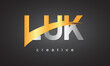 LUK Creative letter logo Desing with cutted	