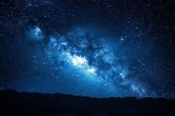 Wall Mural - mystical night sky with twinkling stars and galaxy