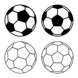 Fototapeta  - Soccer ball set icons, football signs – vector
