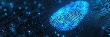 Digital Blue Fingerprint Concept