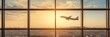 © Brian - airplane taking off from runway view from airport window