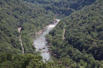 Wall Mural - Landscape in the mountains near the New River Gorge National Park and Preserve bridge. Victor, West Virginia.