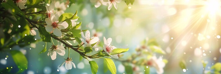 Poster - Spring Blossom Branch in Sunlight