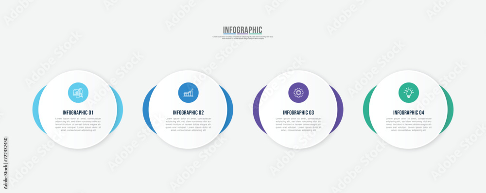 Vector infographic template design with 4 options or steps data ...